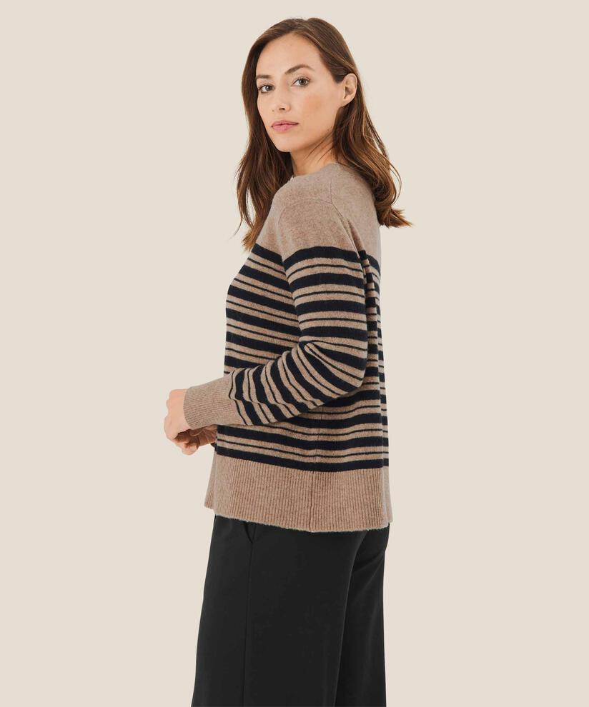 Strickpullover mit Kaschmir-Touch, Black/dijon