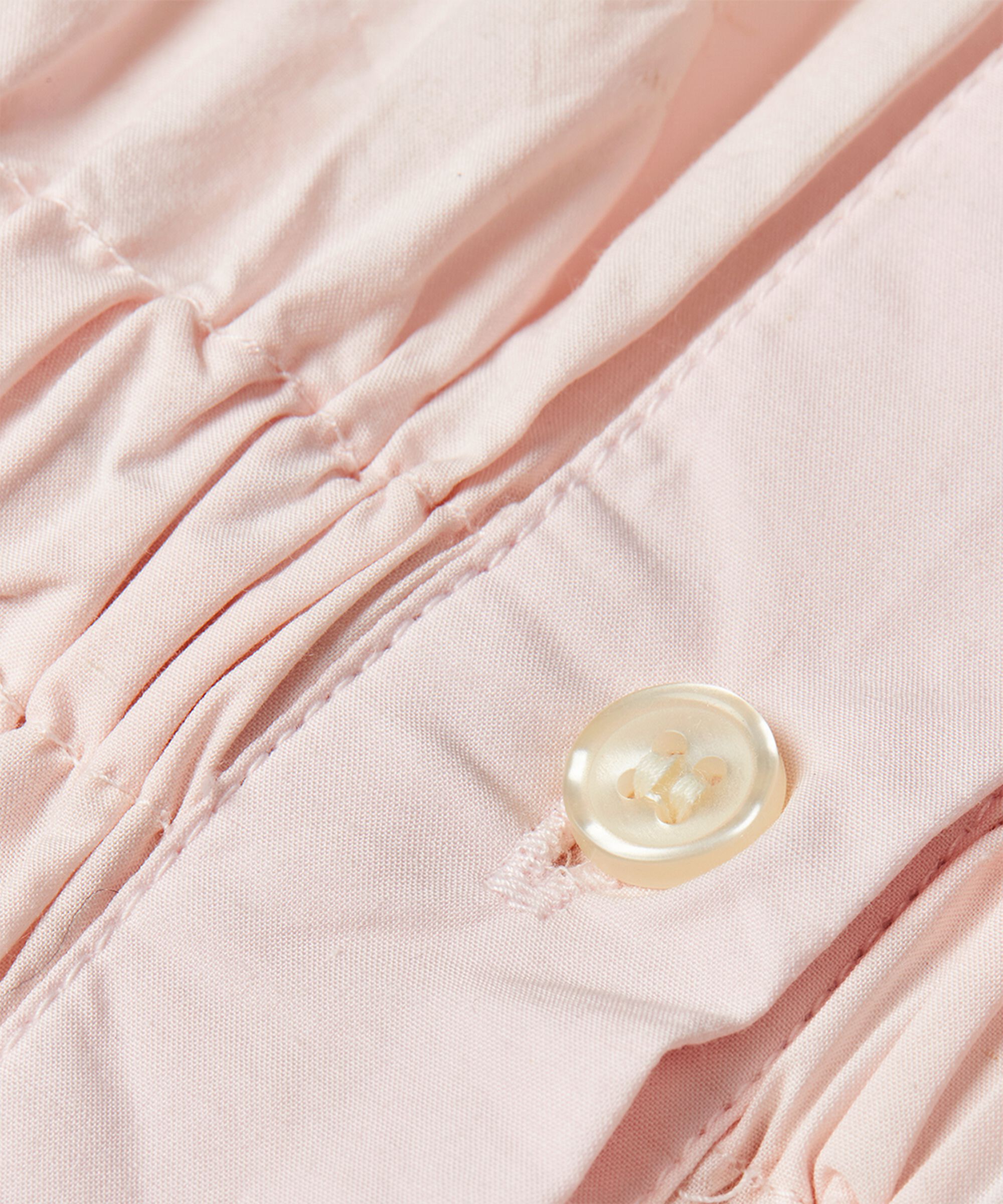 Hemdblusenkleid aus Baumwolle mit elastischem Bund, Mauve Chalk