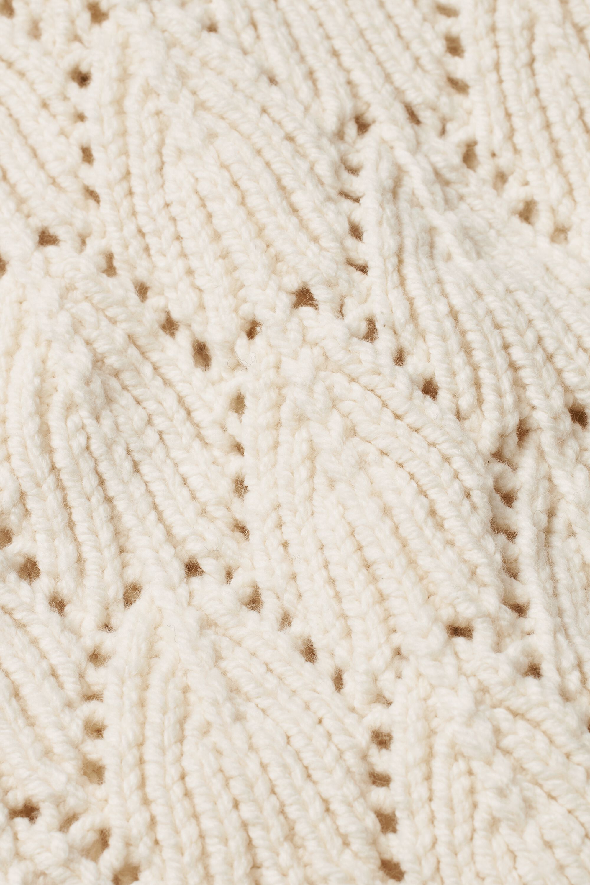 Baumwoll-Mix-Cardigan mit Lochmuster, Whitecap