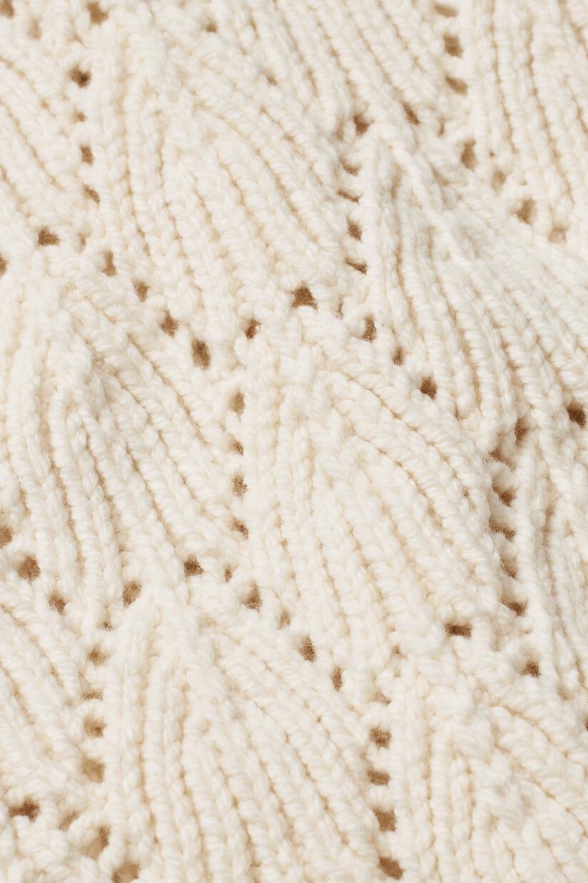 Baumwoll-Mix-Cardigan mit Lochmuster, Whitecap