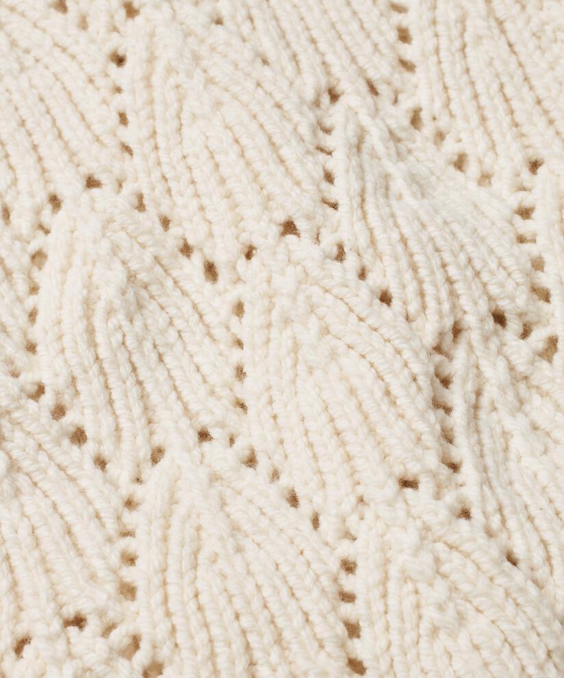 Baumwoll-Mix-Cardigan mit Lochmuster, Whitecap