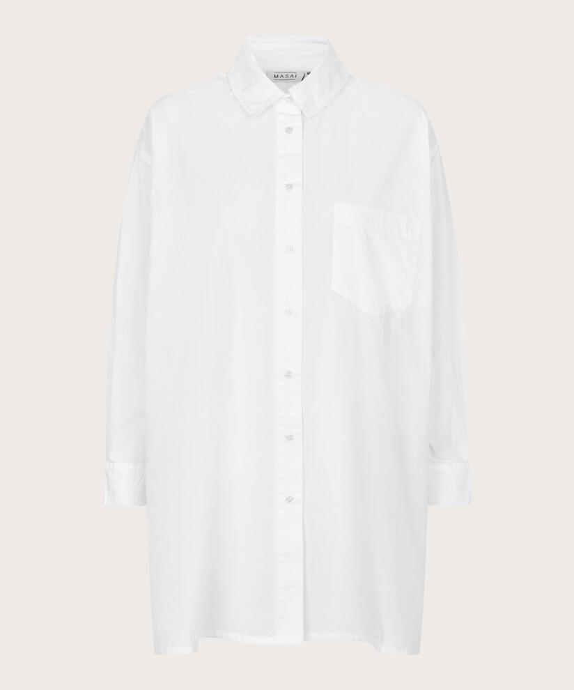 Button-down-hemdbluse Aus Baumwolle, White