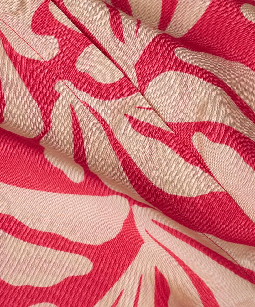 Viskose-Hemdbluse mit kurzen Flügelärmeln, Hibiscus