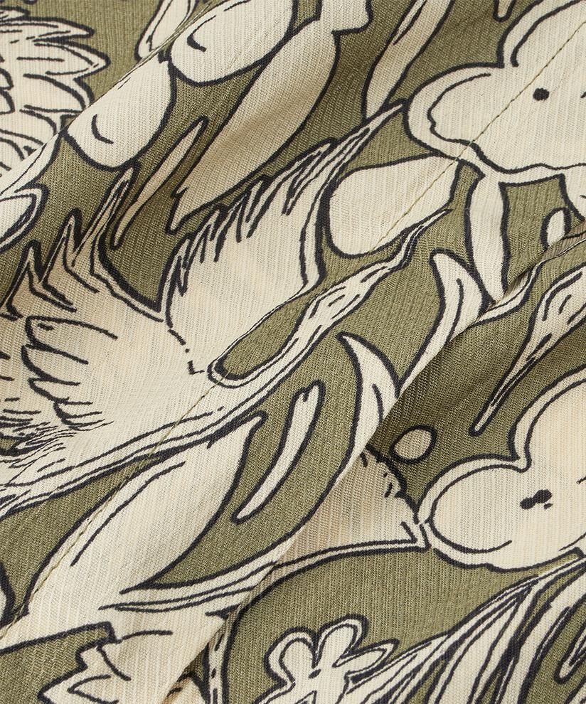 Bedrucktes Hemdkleid Aus Viskose Mit Taschen, D. Lichen Green