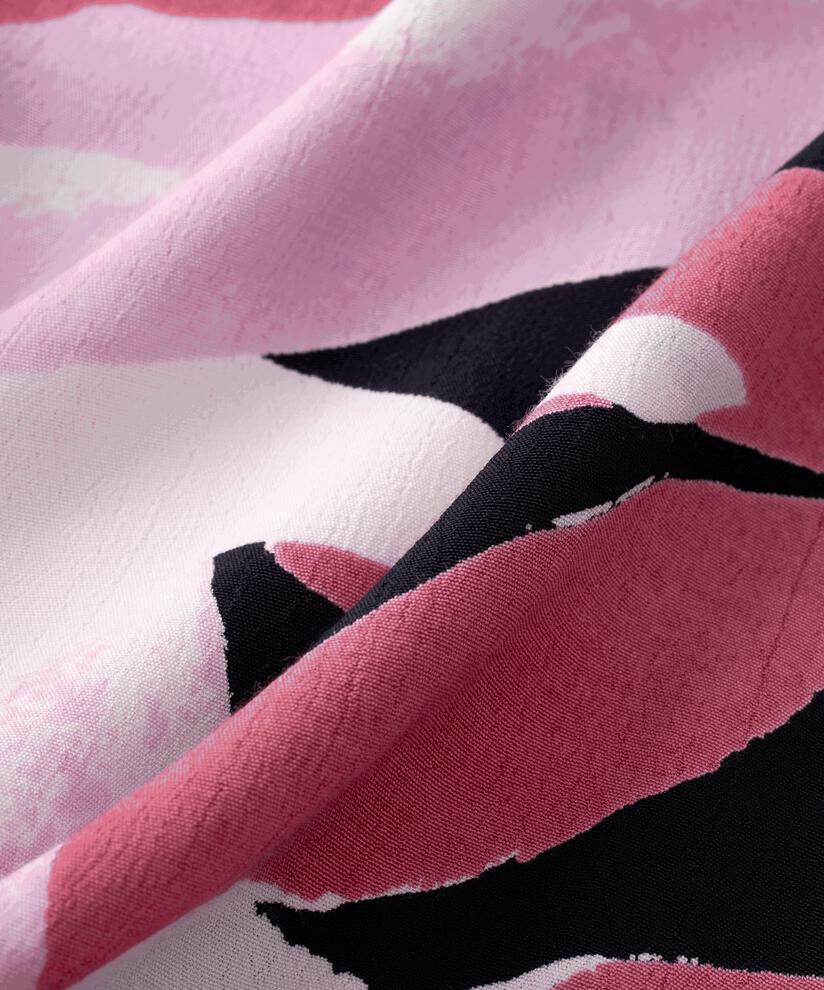 Rundhals Bluse mit 3/4 ärmeln, Begonia Pink