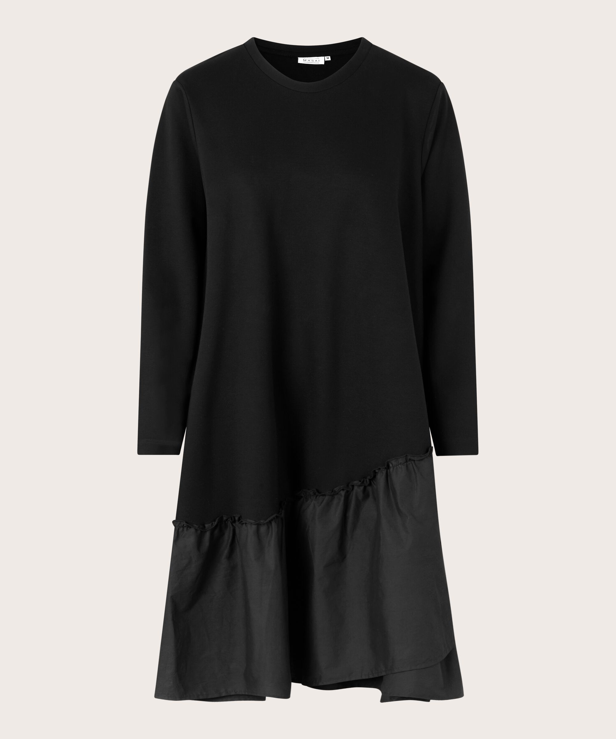 Langarmkleid aus schwerem Jersey, Black