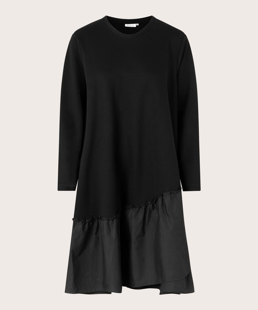 Langarmkleid aus schwerem Jersey, Black