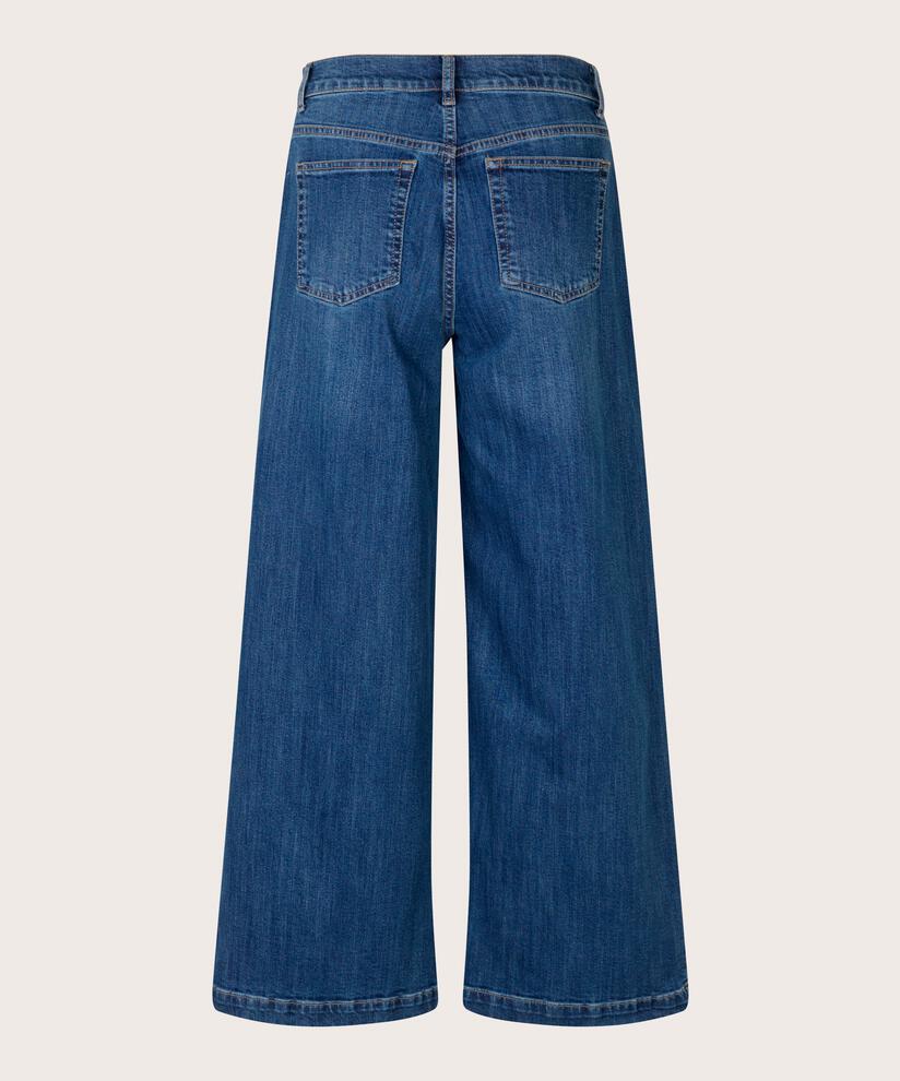 Jeans mit Stretch und weitem Bein, Blue Denim