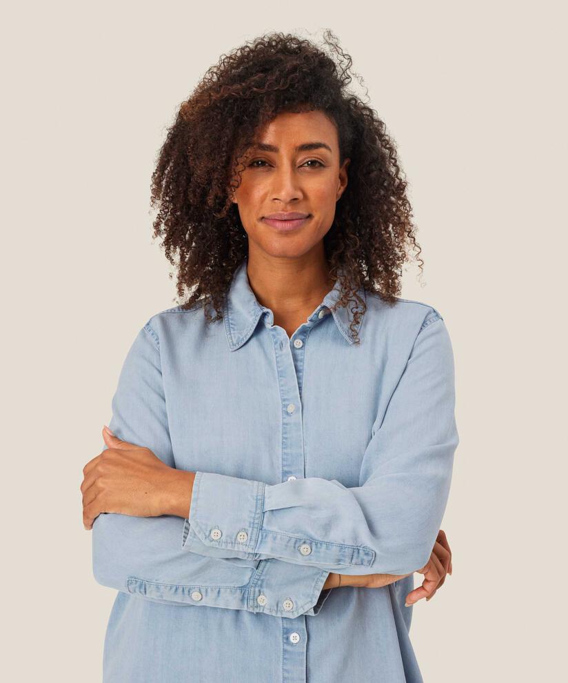 leichtes Jeanshemd aus Lyocell, Light Denim