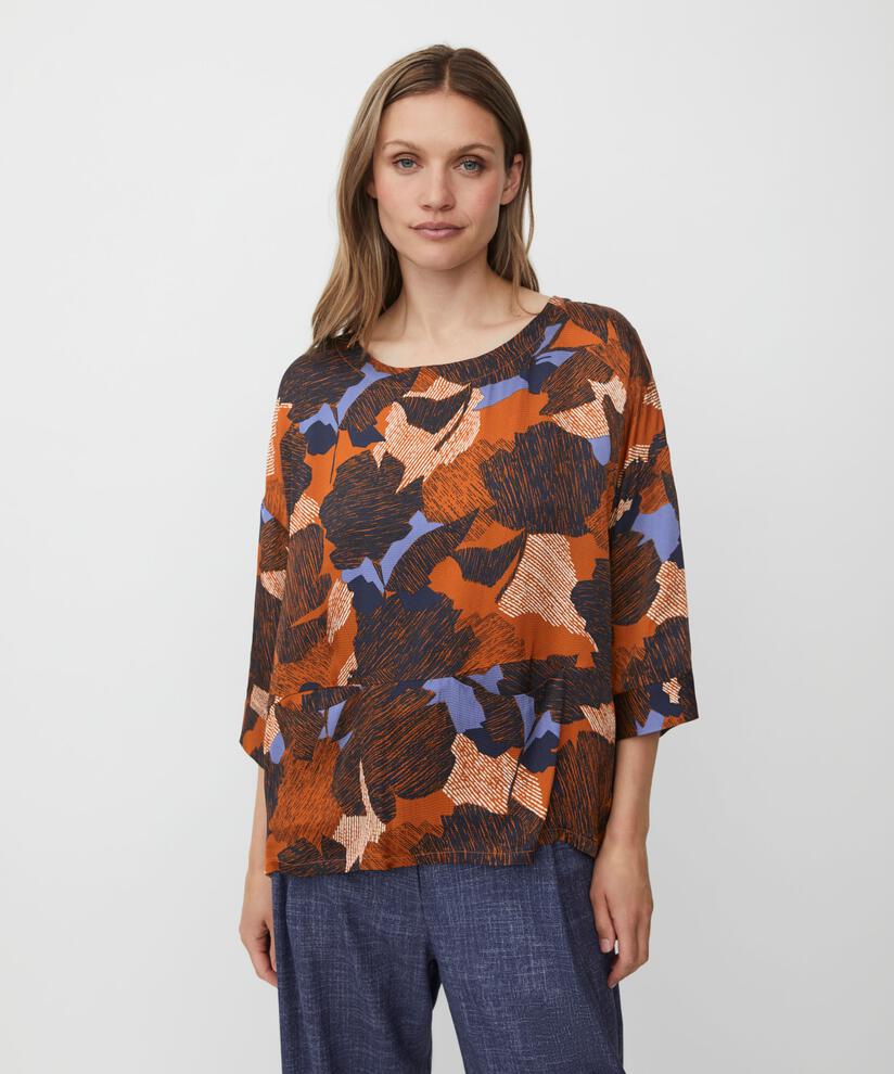 Gemusterte Viskosebluse Mit Taschen Vorne, Autumnal