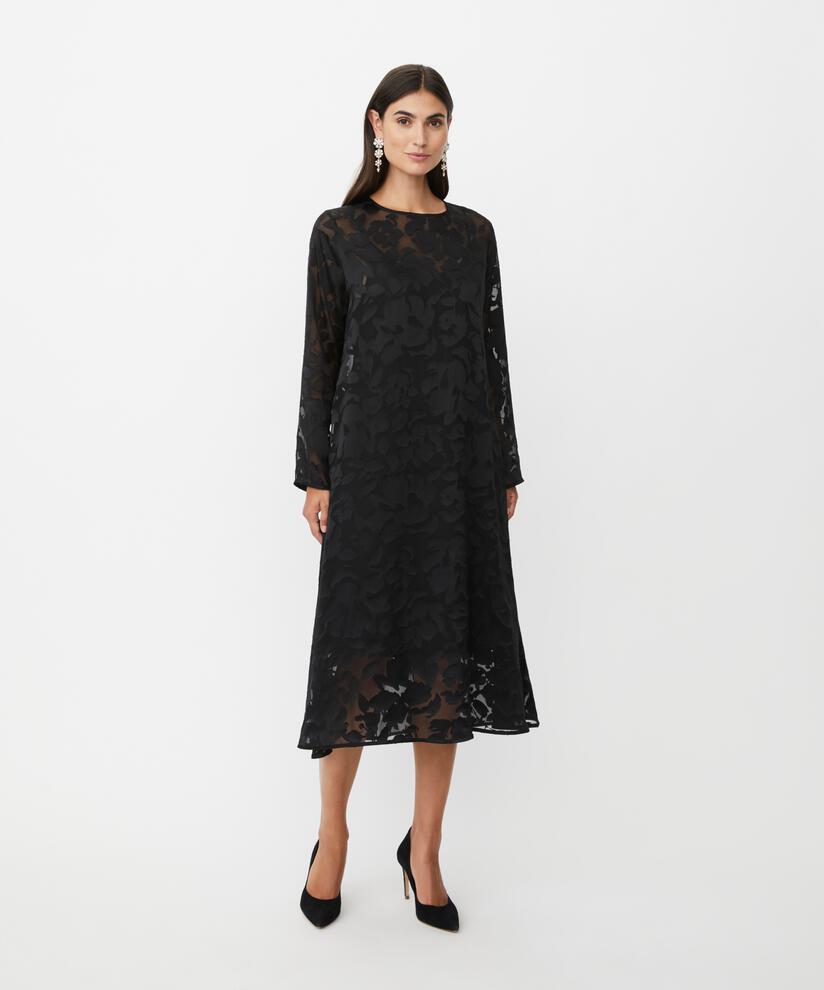 transparentes Spitzenkleid mit Petticoat, Black