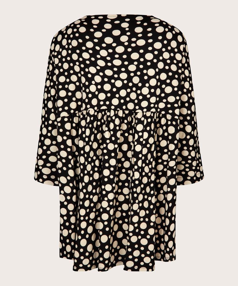 Bedruckte Tunika Mit Langen Ärmeln, Black