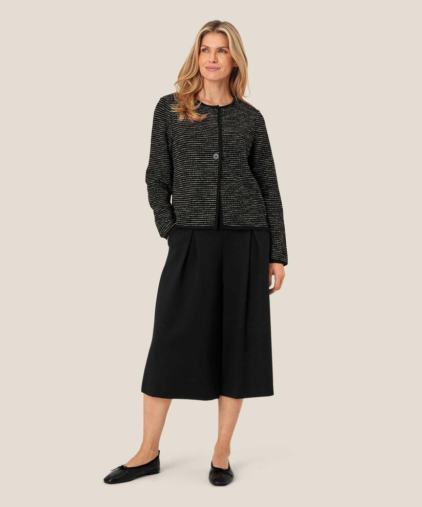 Jerseyhose Mit Falten Vorne Und Verdecktem Reißverschluss An Der Seite, Black