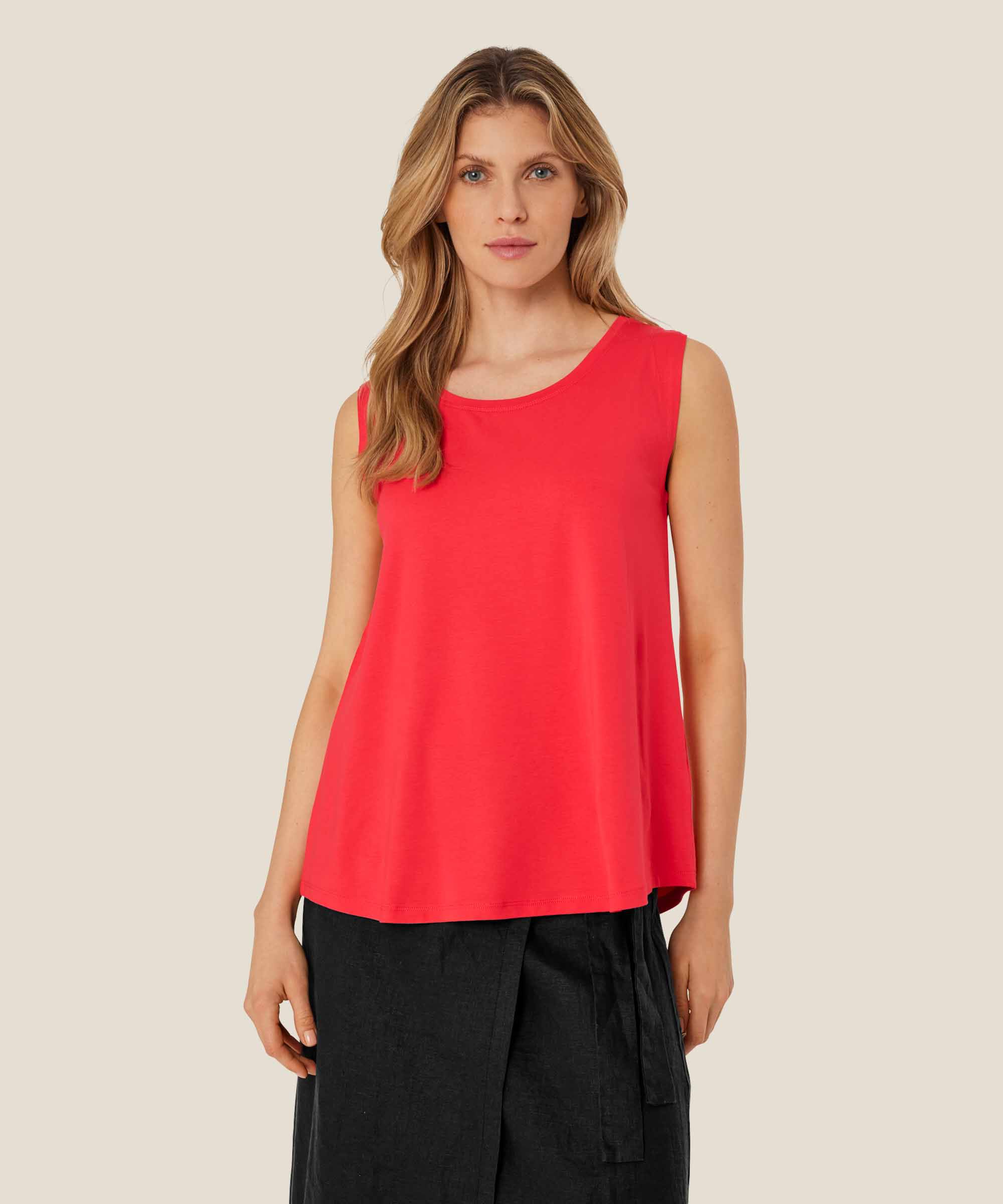 Ärmelloses Jersey-top, Hibiscus