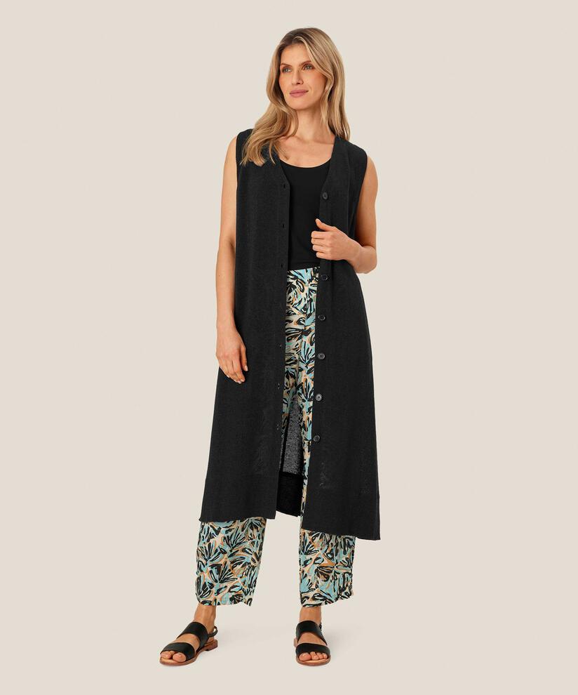 Durchgeknöpftes Bouclé-Kleid ohne Ärmel, Black