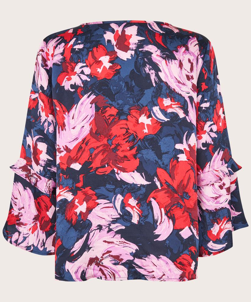 Viskosebluse Mit Knopfdetail, Scarlet Sage