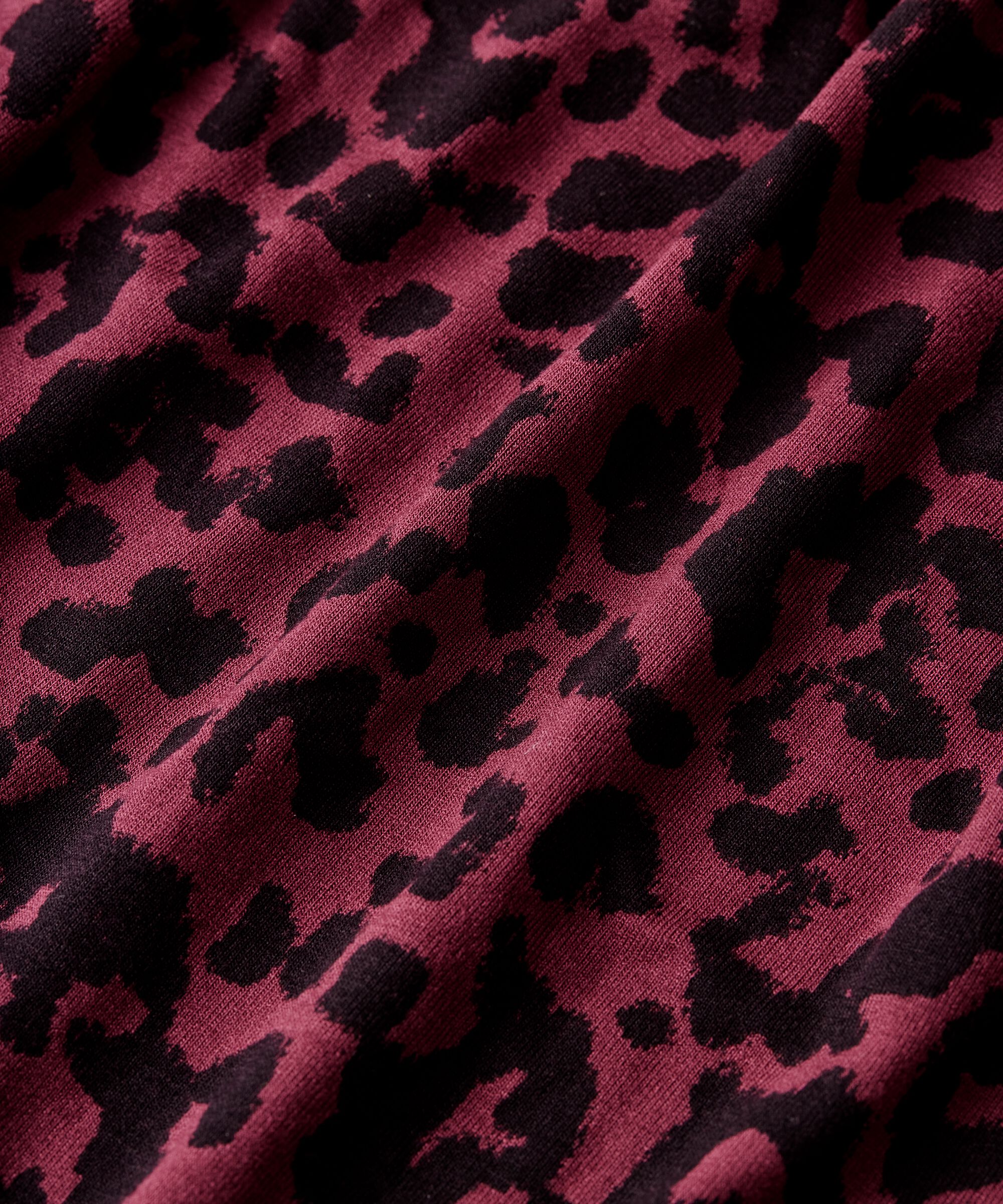 bedrucktes Jerseykleid mit Wickeleffekt, Tawny Port