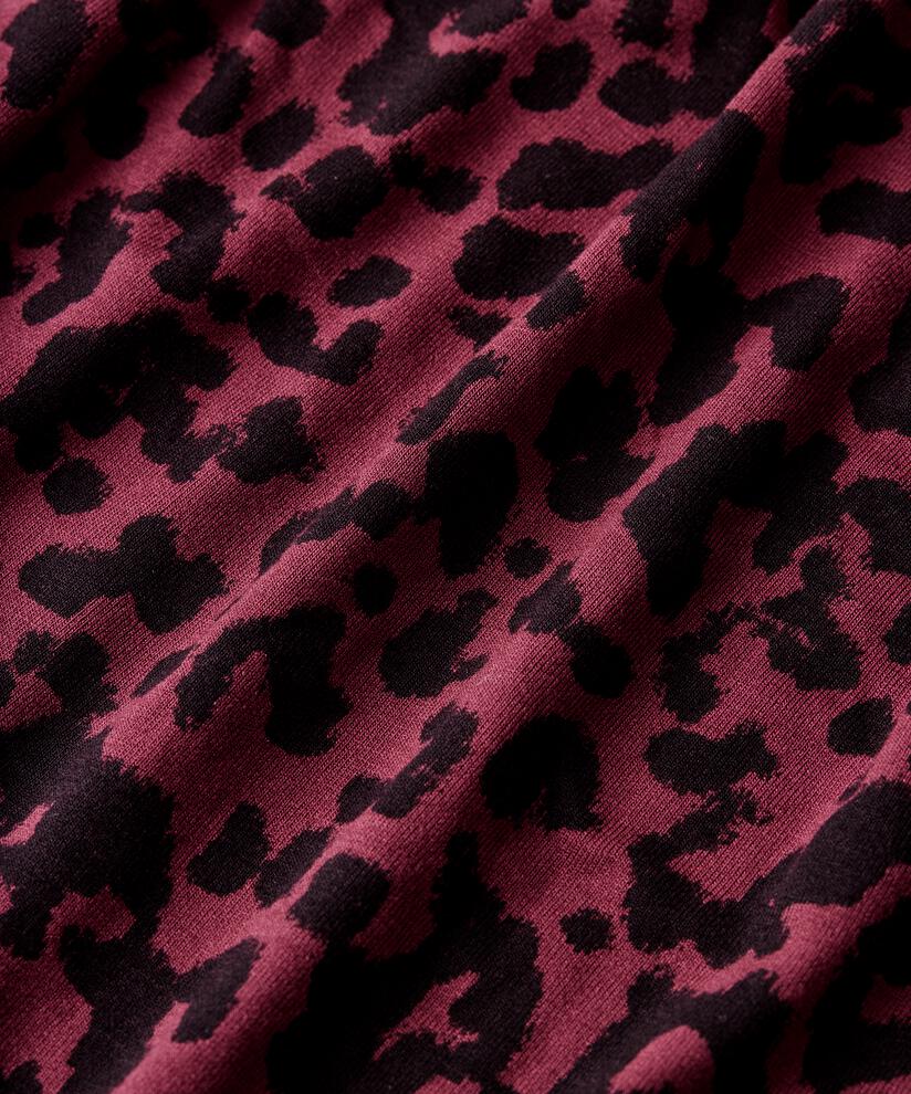 bedrucktes Jerseykleid mit Wickeleffekt, Tawny Port