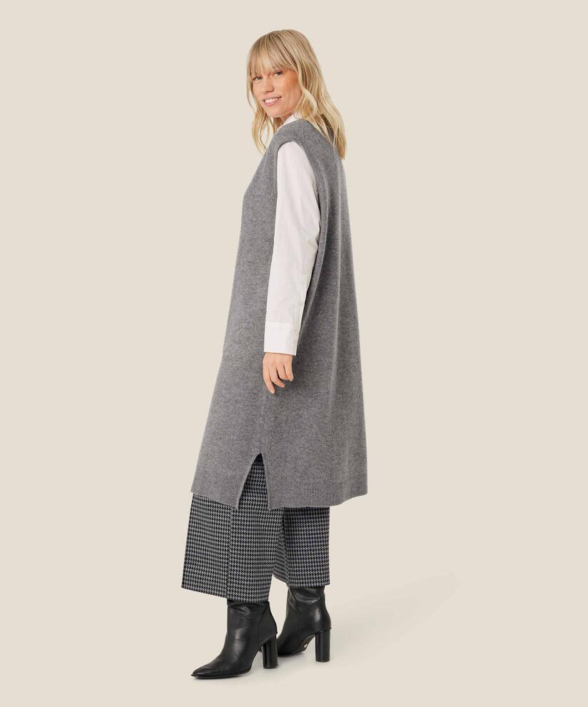 ärmelloses Strickkleid mit Seitenschlitzen, M. Grey mel.