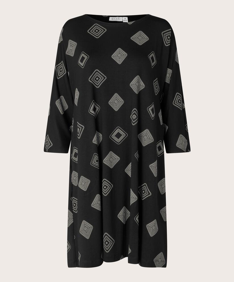 Langarm-tunika Aus Jersey Mit Eingrifftaschen, Black