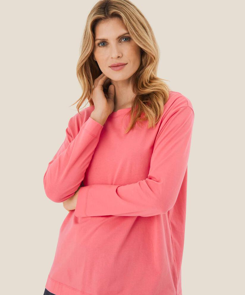 Langarmshirt aus Baumwolle, Calypso Coral