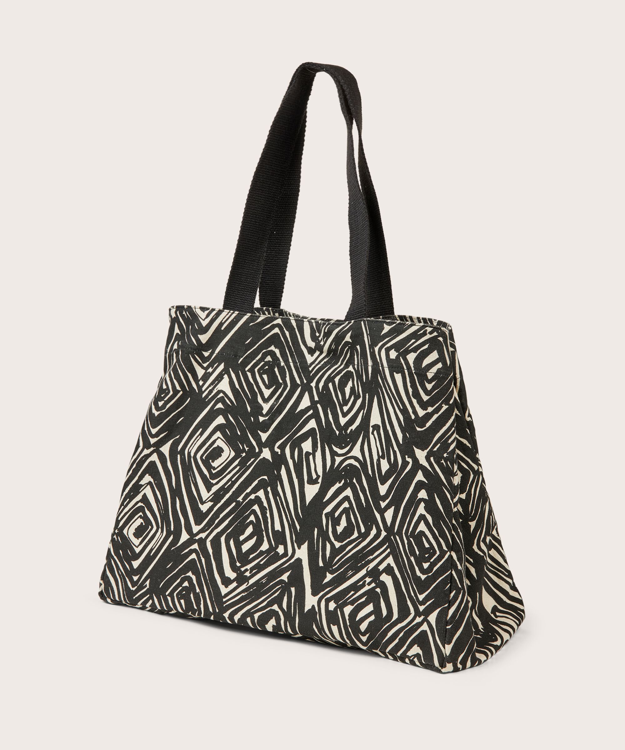 Bedruckter Shopper in kräftiger Canvas-Qualität, Black