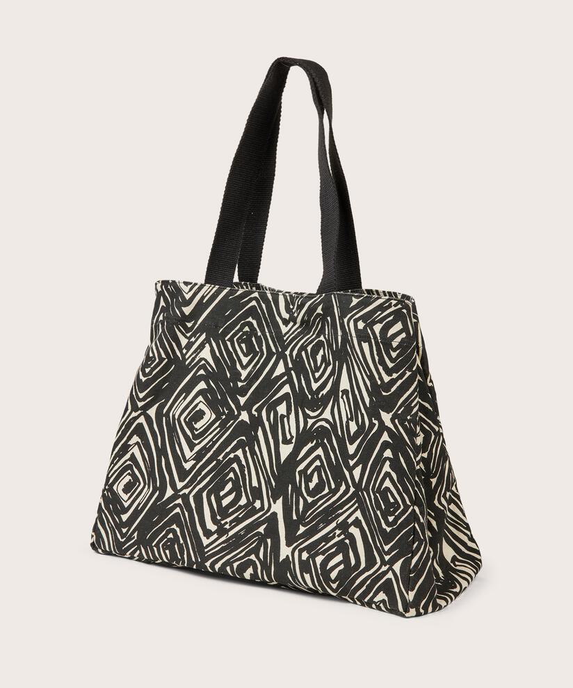Bedruckter Shopper in kräftiger Canvas-Qualität, Black