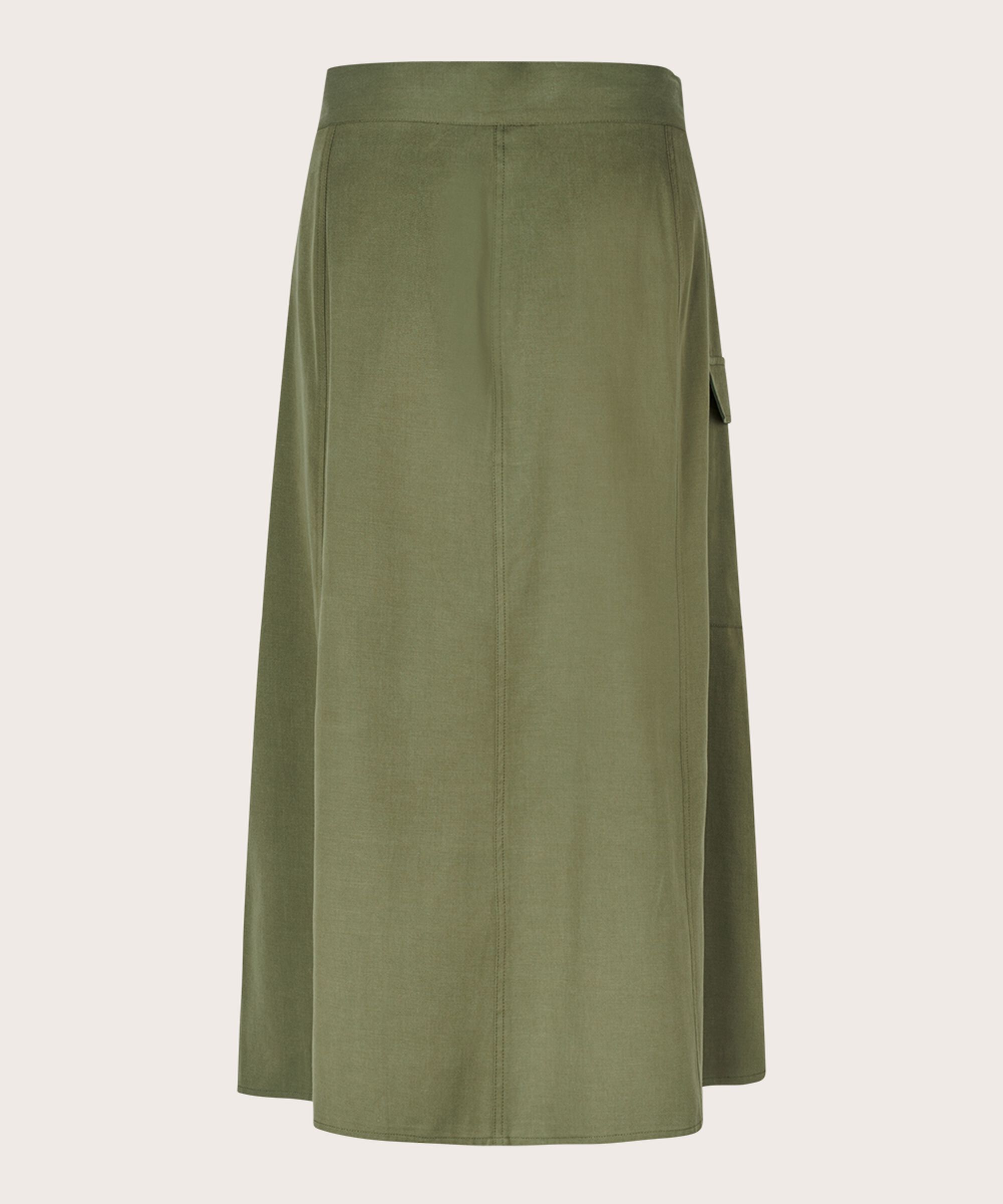 Rock mit Wickeleffekt und Gürtel in der Taille, D. Lichen Green