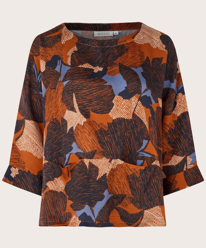Gemusterte Viskosebluse Mit Taschen Vorne, Autumnal