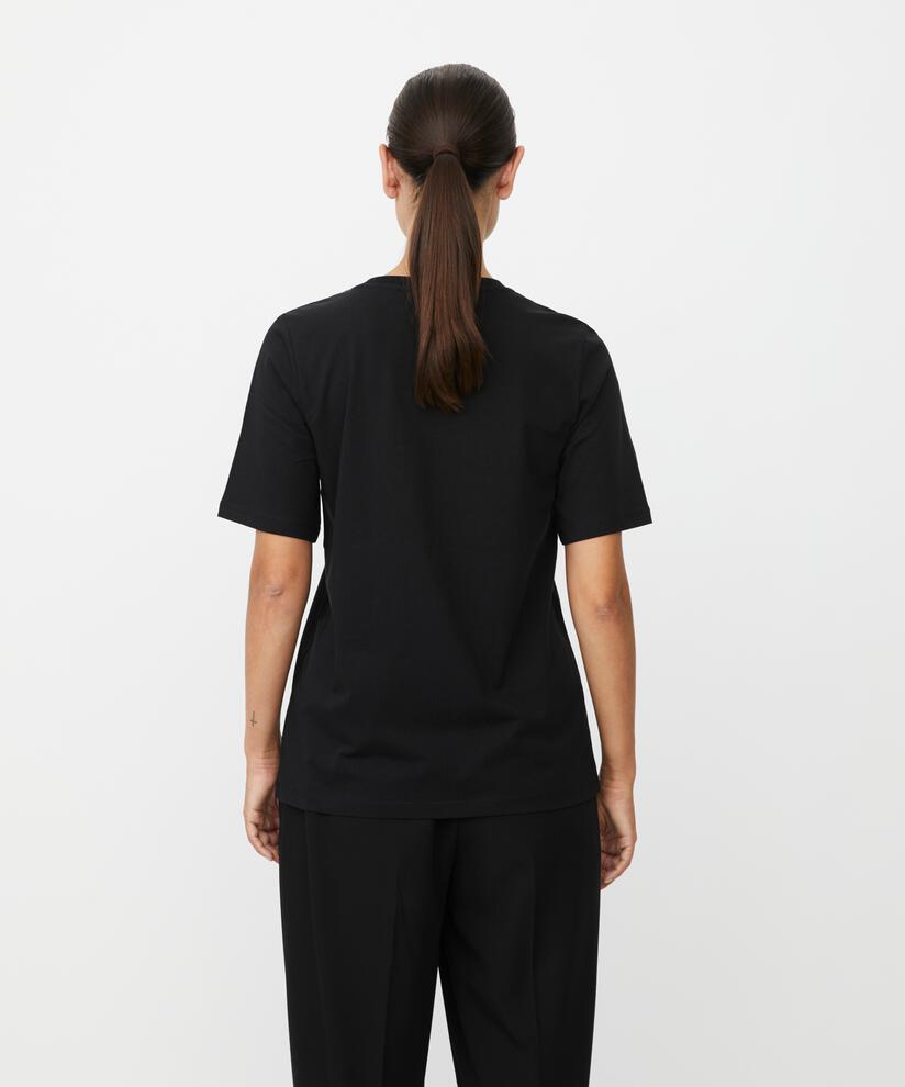 T-Shirt mit Rundhals und 1/2 Ärmeln, Black