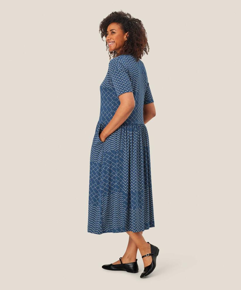Bedrucktes Jerseykleid mit kurzen Ärmeln, Sargasso Sea