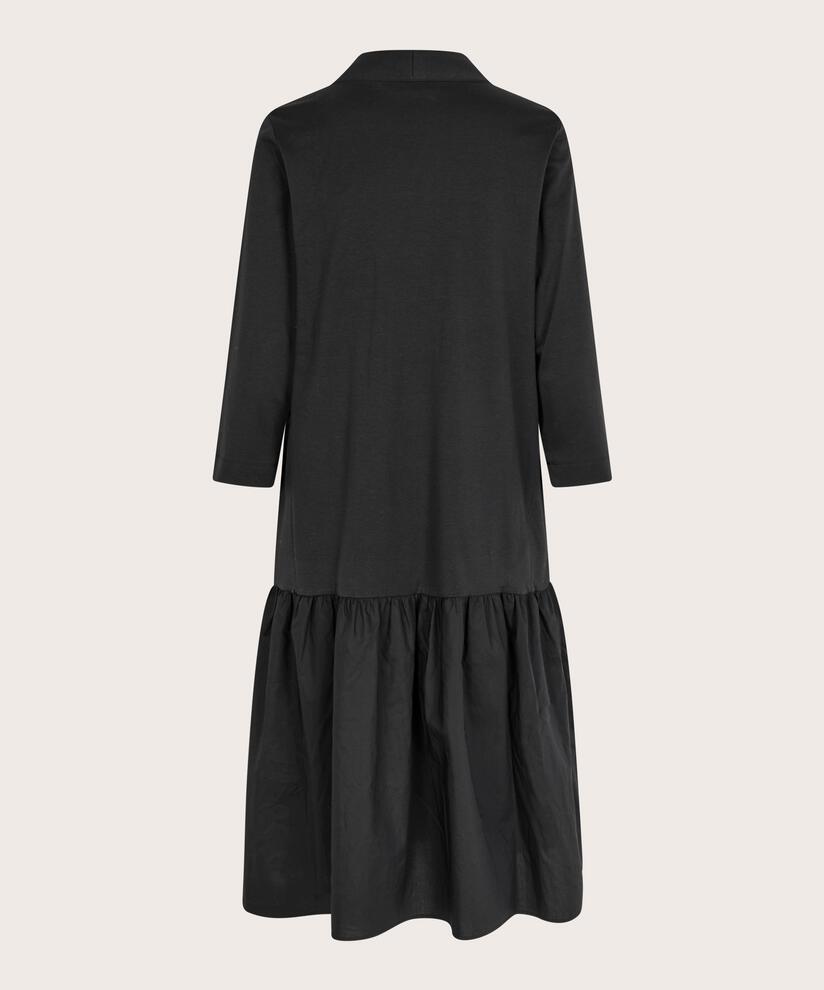 Jerseykleid mit Rock aus Popeline, Black