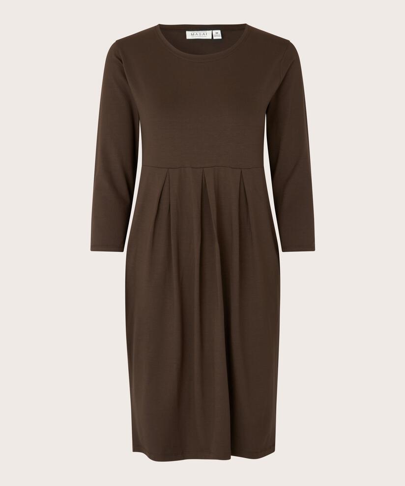 Tulpenkleid aus Jersey, Coffee Bean