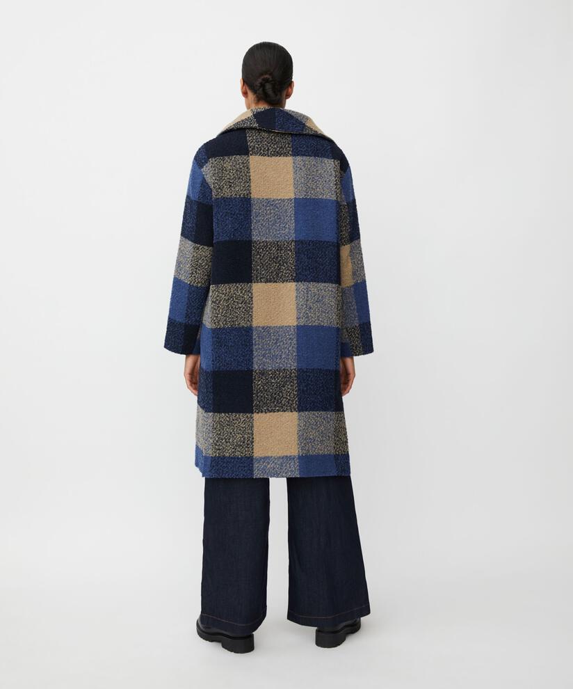 Mantel aus Wollmischung mit Thermofutter, Navy Blazer