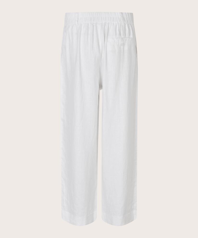 Leinenhose mit Gummizug hinten, White