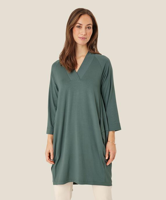 Jersey-tunika Mit 3/4-ärmeln, Balsam Green