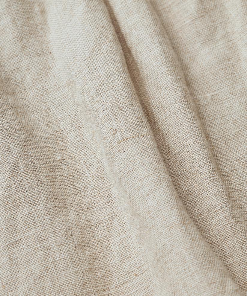 Leinenrock mit Schlitz vorne und Eingrifftaschen, Natural