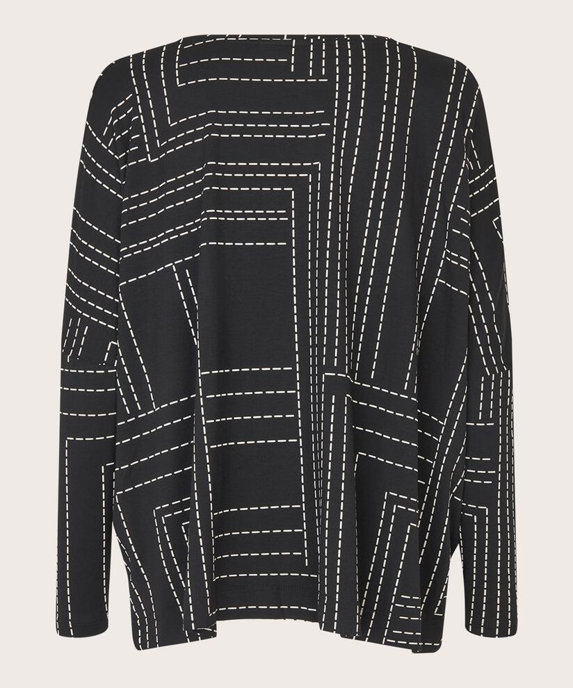 Oversize Jersey-top Mit Schmalen Ärmeln, Black