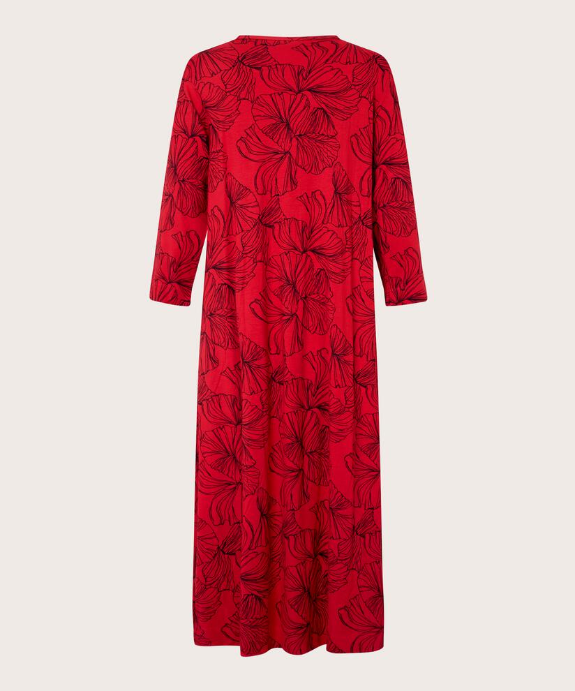Bedrucktes Jerseykleid mit Falten vorne, Haute Red