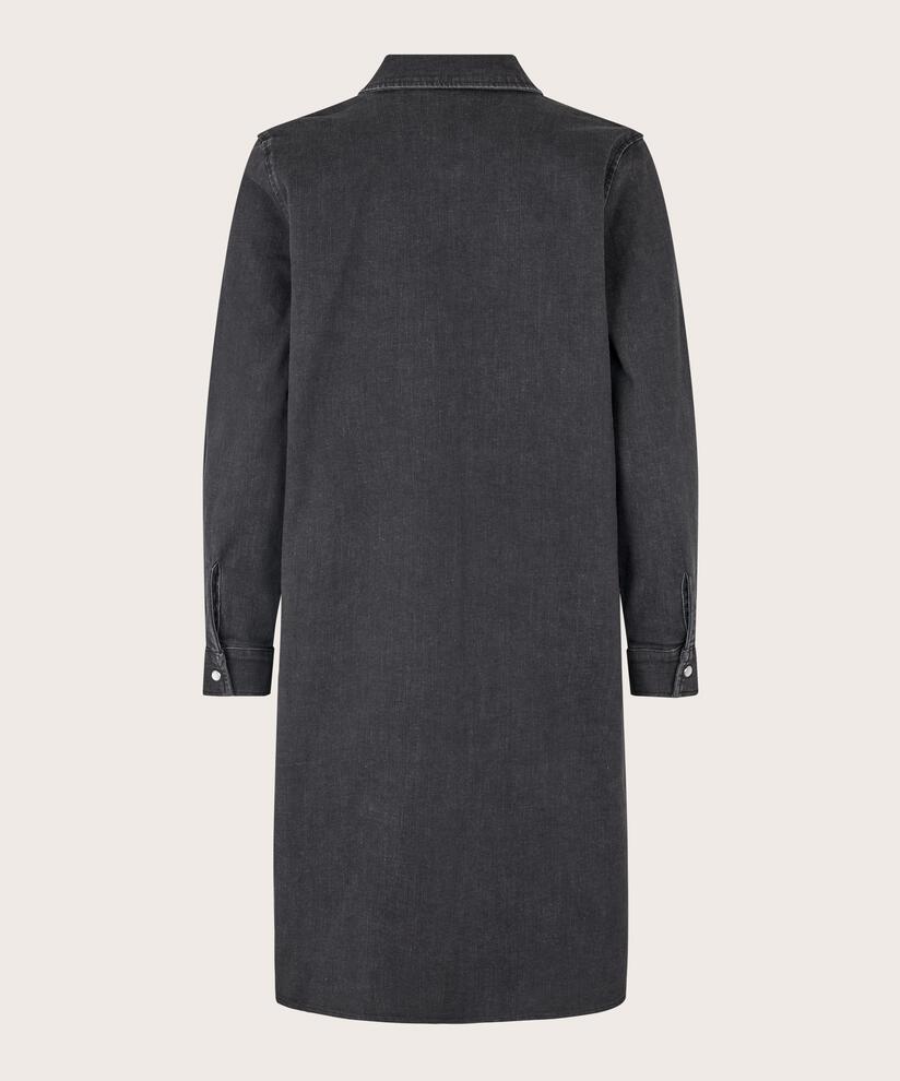 Durchgeknöpftes Jeanskleid, Black