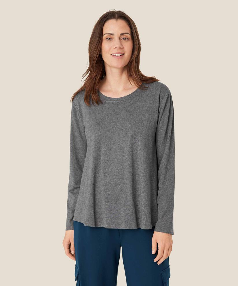 Shirt Mit Rundem Hals, D. Grey mel.