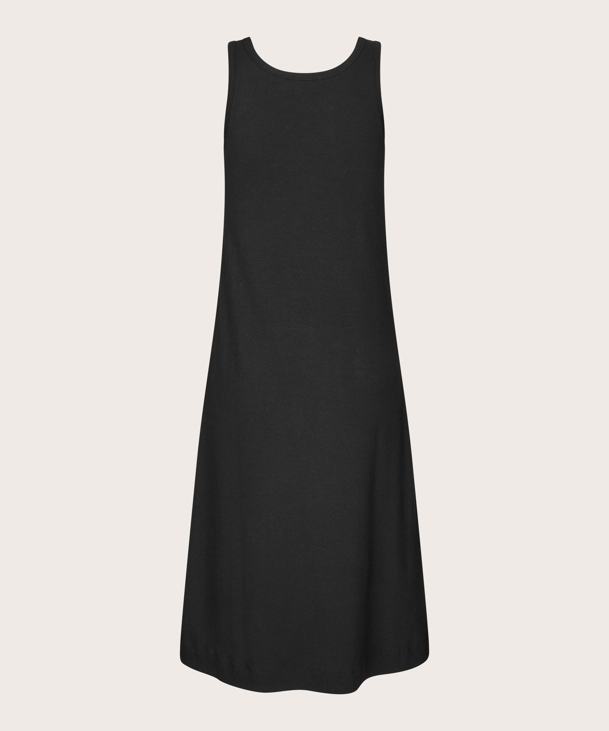 Trägerkleid aus weichem Jersey mit tiefem Ausschnitt, Black