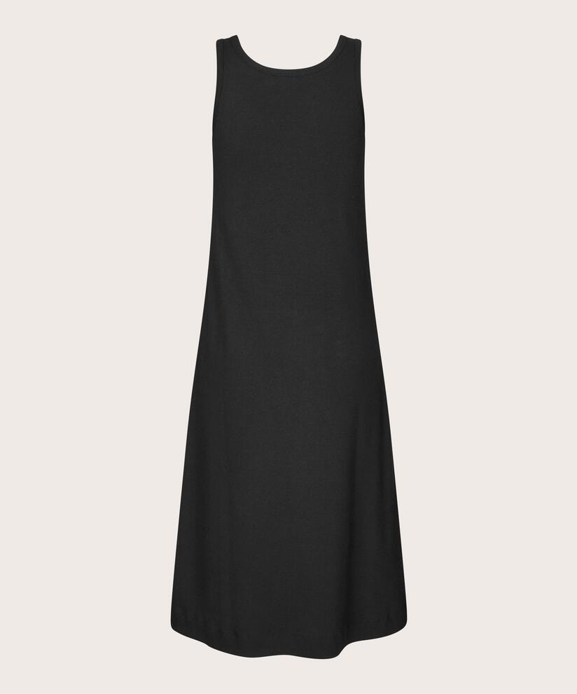 Trägerkleid aus weichem Jersey mit tiefem Ausschnitt, Black