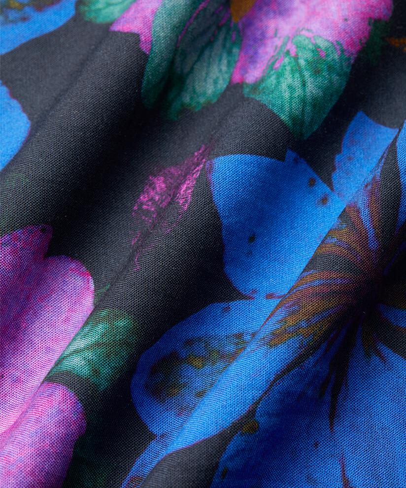 Viskosebluse mit Rundhalsausschnitt, Wild Aster