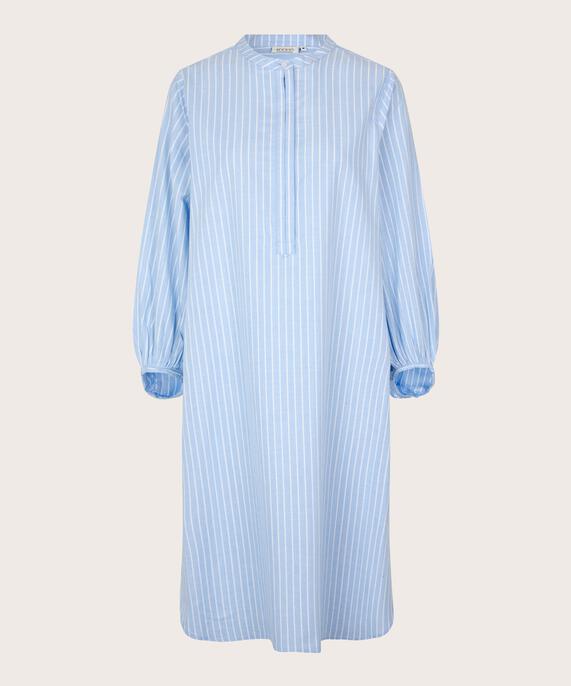 Gestreiftes Baumwollkleid mit Knöpfen, Blue Bonnet