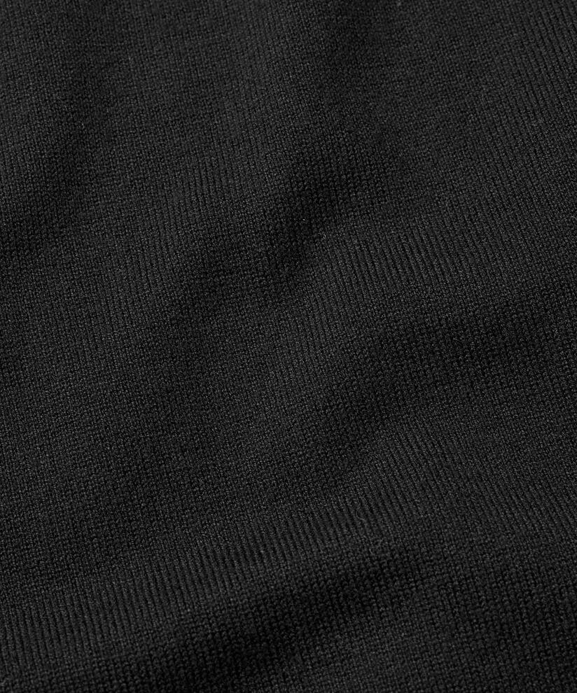Feinstrickkleid mit langen Ärmeln und Bindegürtel, Black