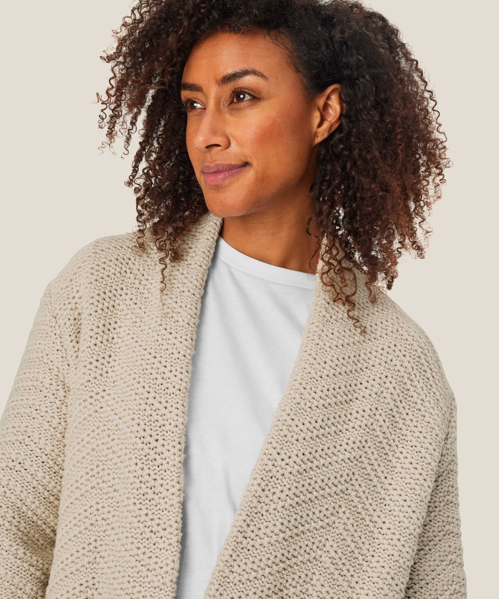 Offener Cardigan aus Baumwollmix, Whitecap