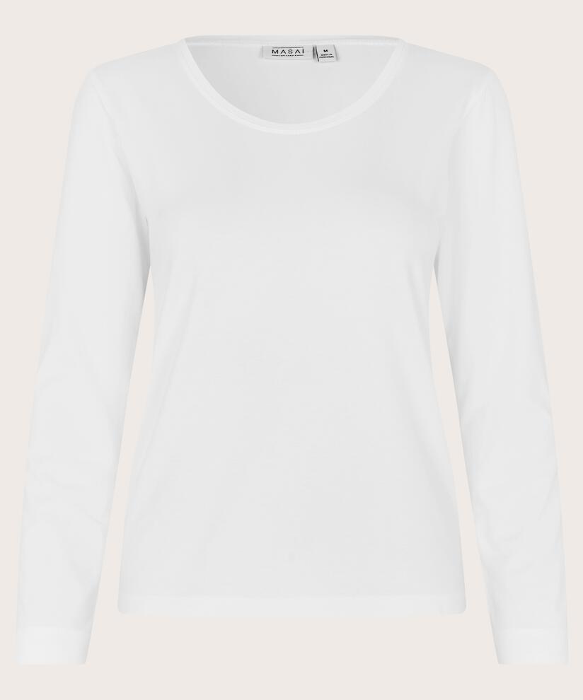 Weiches Jersey-top Mit Langen Ärmeln, White