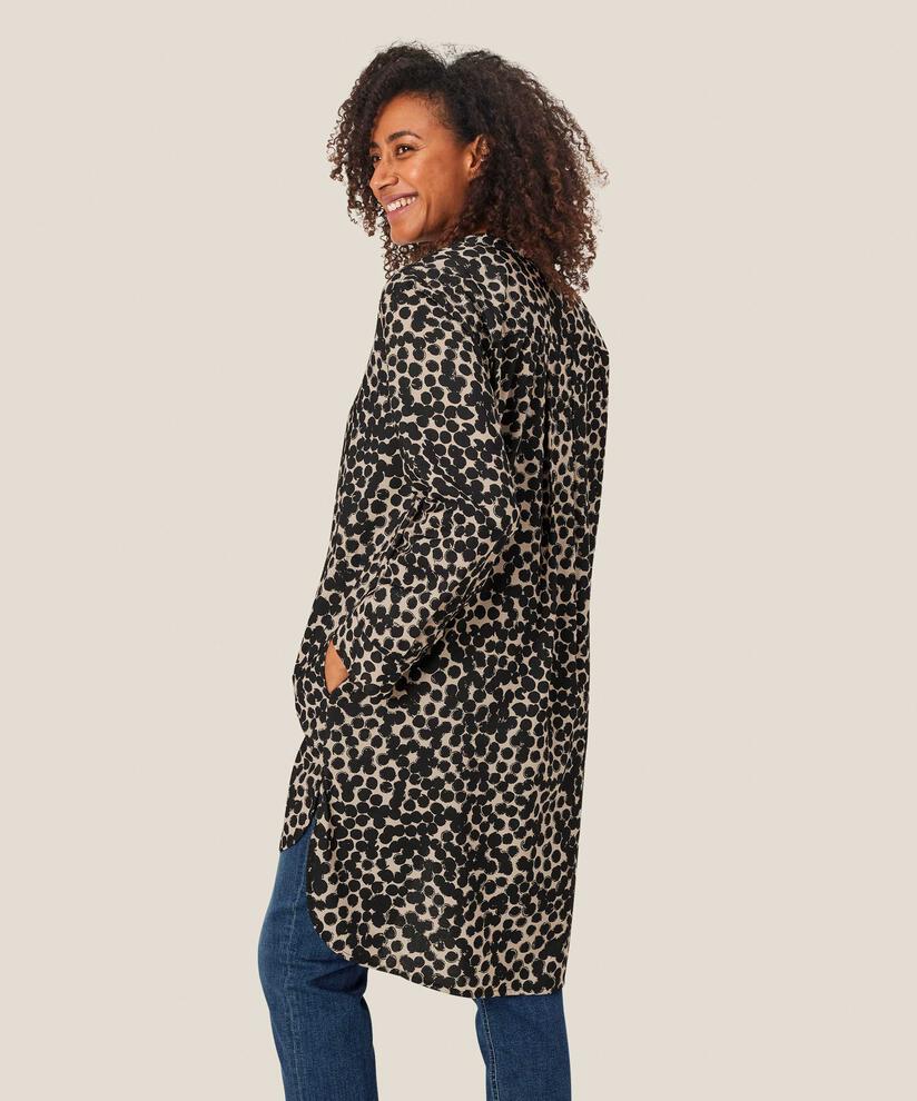 Viskose-Tunika mit Knöpfen und Eingrifftaschen, Fog