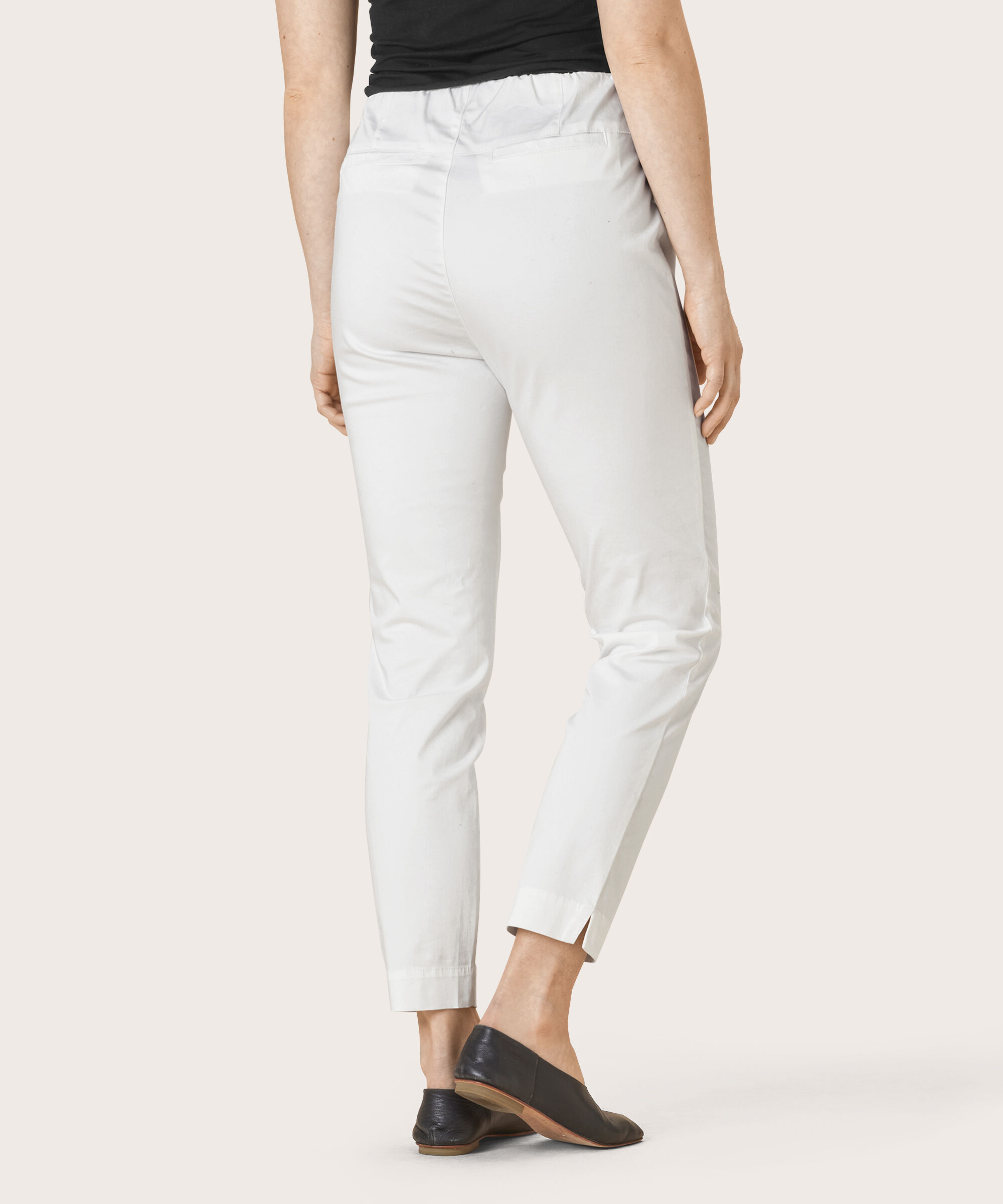 POPPY CROPPED HOSE, White
